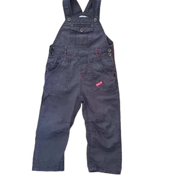 Trois Moutons Charcoal Gray Cotton Overalls 2T - Picture 2 of 12